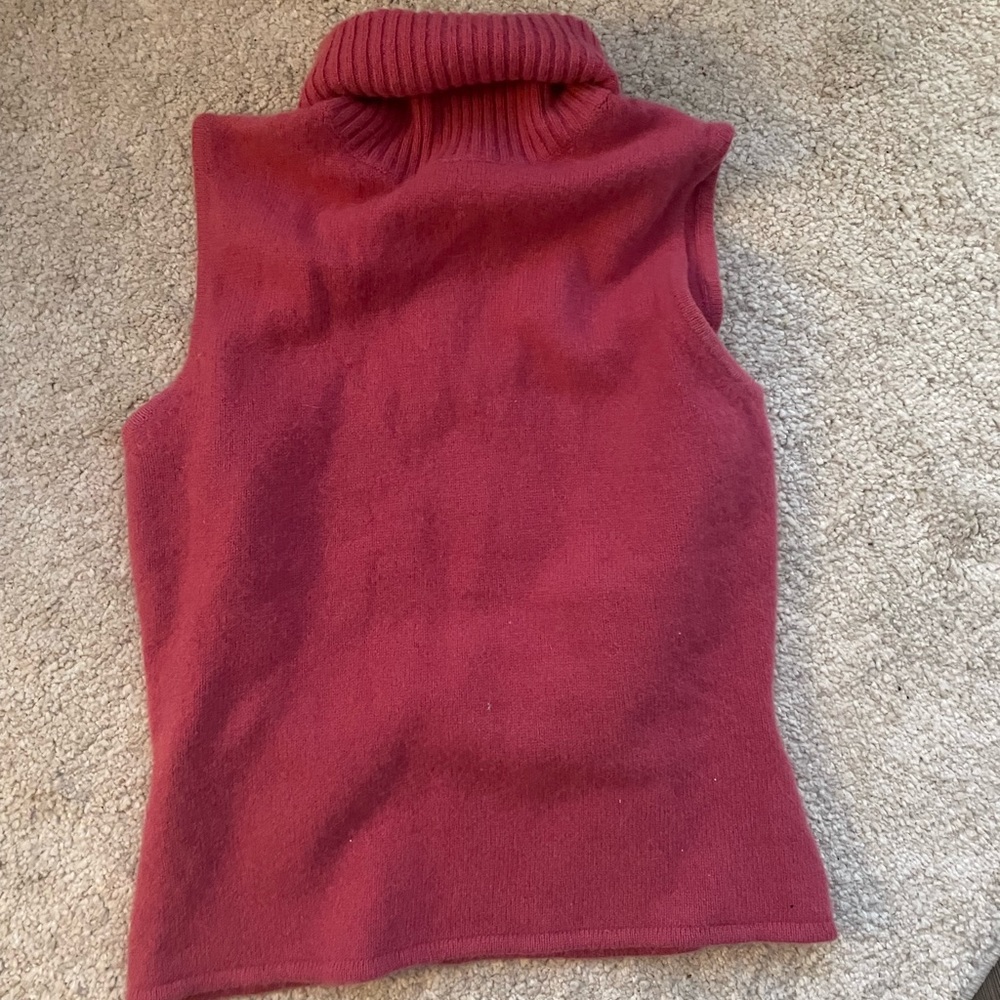 Pink Sleeveless Turtleneck